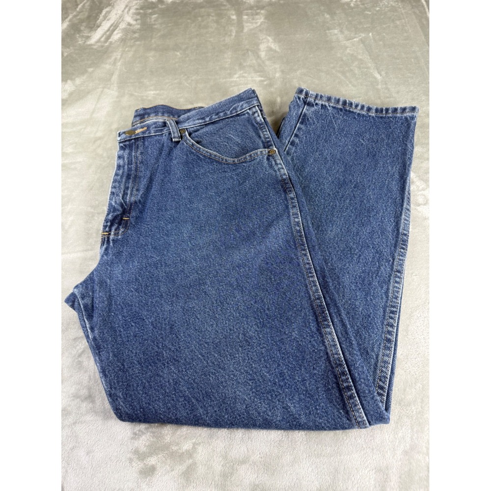 Wrangler Authentic Jeans Mens 36x30 Blue Regular Fit Straight Leg 96501MR Denim